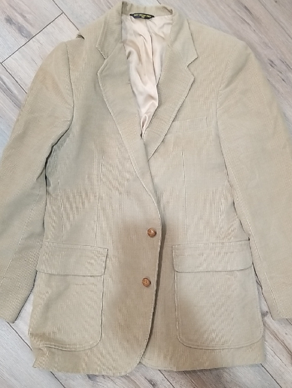Haggar Men's Light Beige Corduroy Shirt Jacket